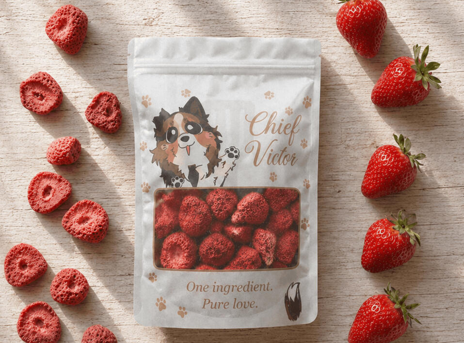 Chief Victor freeze-dried strawberry dog treats