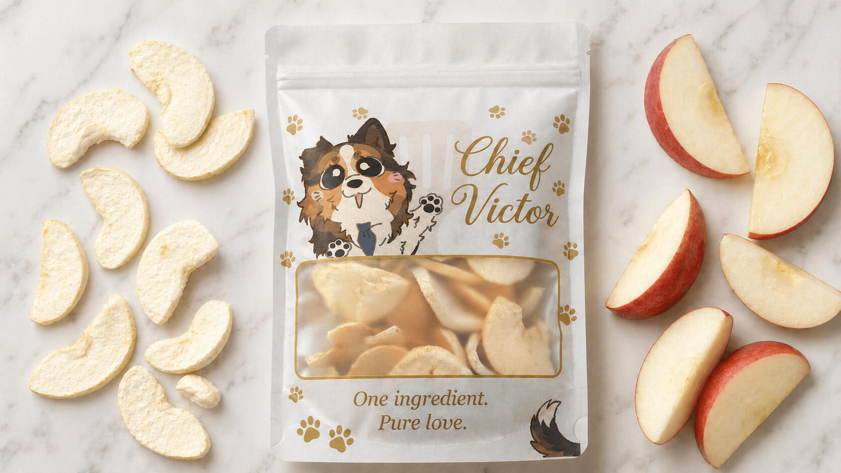 Chief Victor freeze-dried apple dog treats