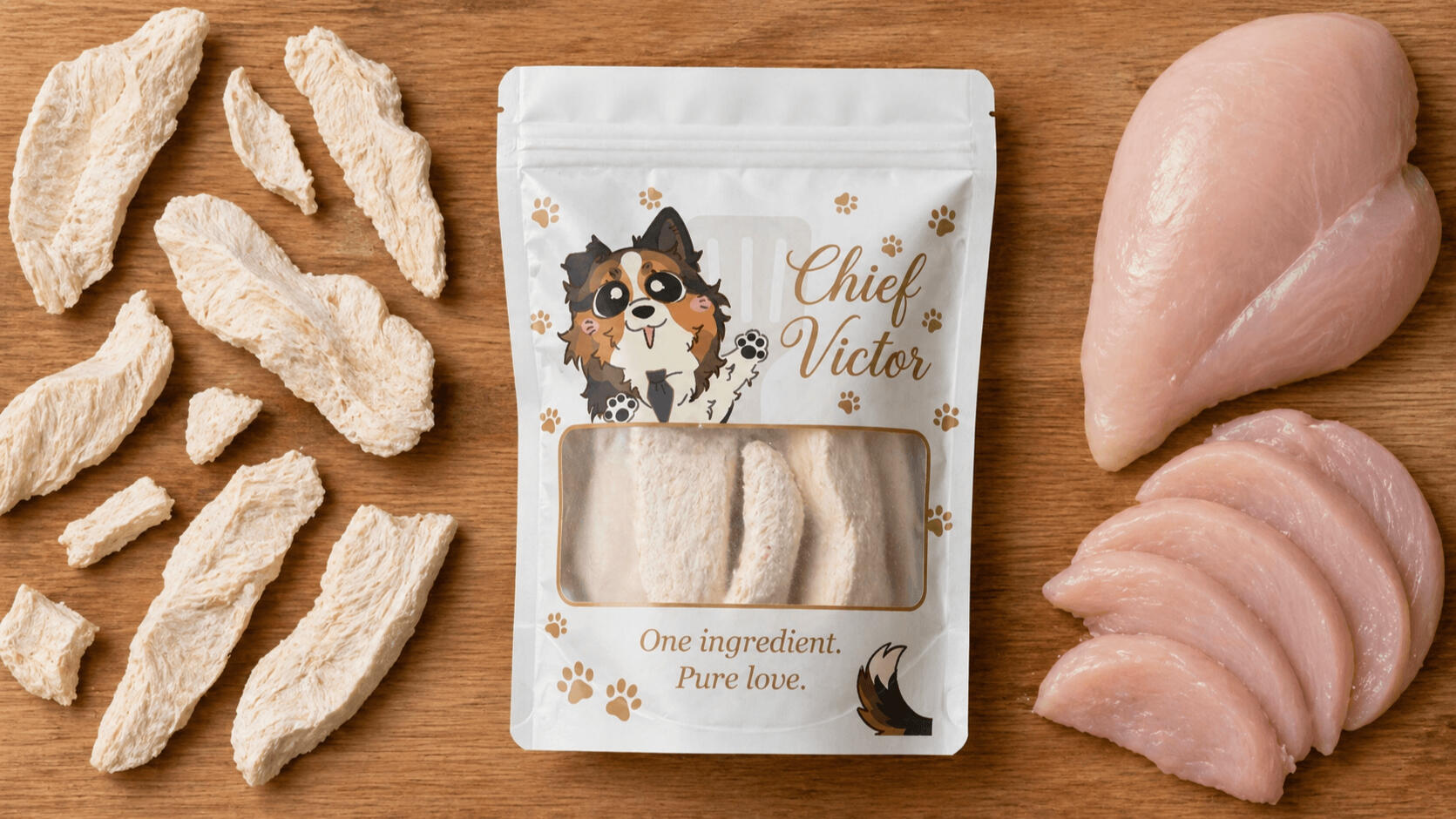 Chief Victor freeze-dried chicken breast dog treats